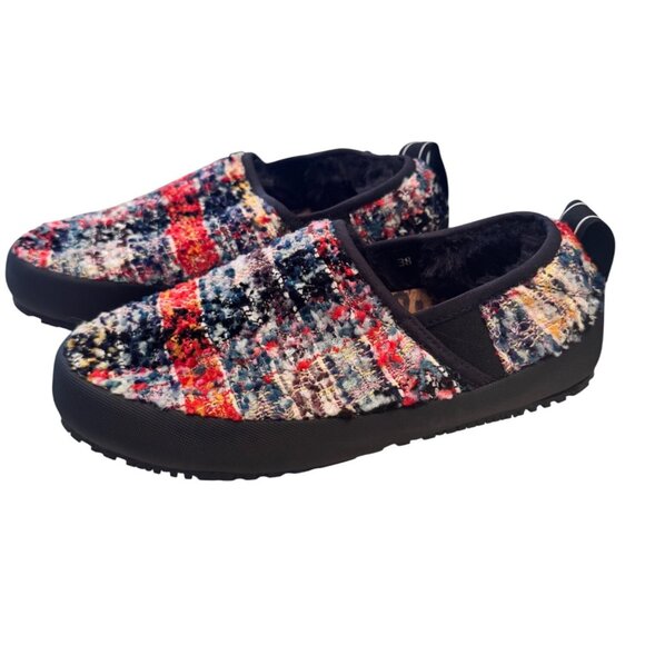 P448 Fuzzy Laby Slippers Size 38 US 7.5/8 Anthropologie Multi Colored Rubber Bot - Picture 5 of 8